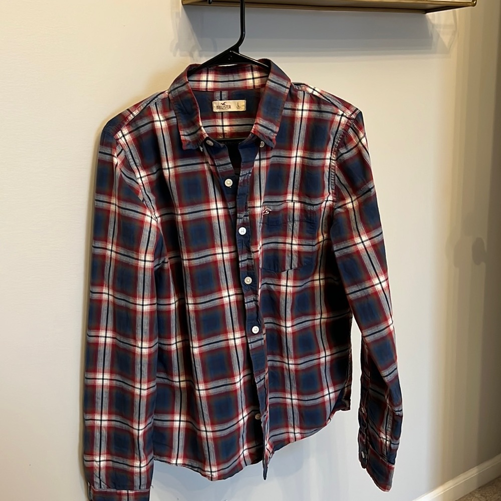 Hollister Plaid Button Up Long-sleeve Shirt